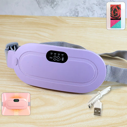 Rechargeable Smart Warm Palace Belt With Heating and vibrating Relieve Period Cramp Pain Menstrual Waist Belt for Cramp Period Care, Period Massager