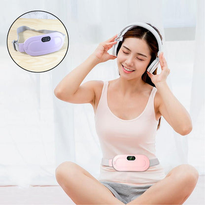 Rechargeable Smart Warm Palace Belt With Heating and vibrating Relieve Period Cramp Pain Menstrual Waist Belt for Cramp Period Care, Period Massager
