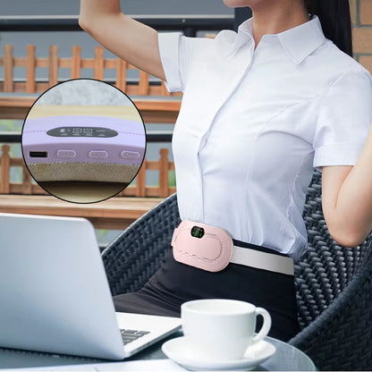 Rechargeable Smart Warm Palace Belt With Heating and vibrating Relieve Period Cramp Pain Menstrual Waist Belt for Cramp Period Care, Period Massager