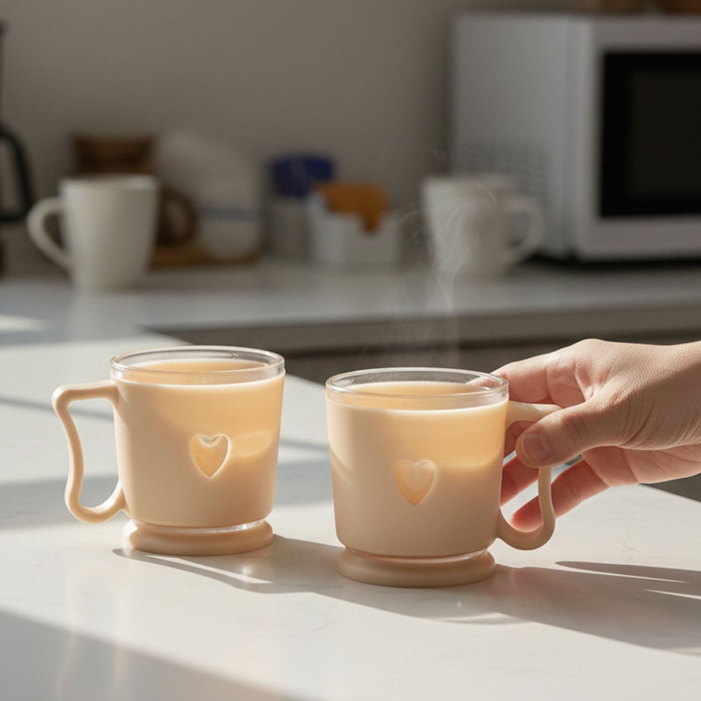 Elegant Heart Design Mini Tea & Coffee Mug Set (100ML, 6 Pc)